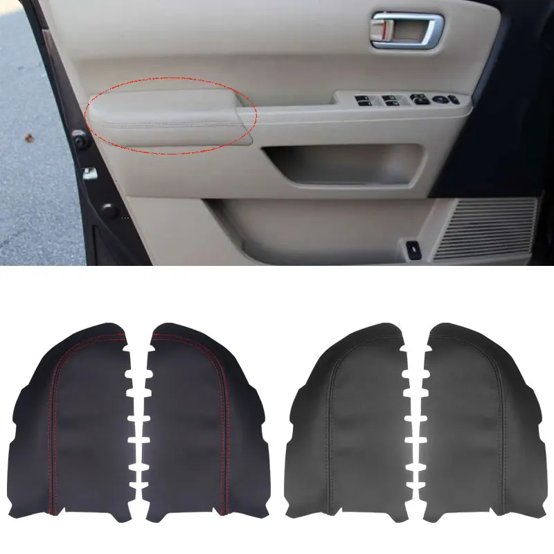 

Soft Leather Door Panel Cover For Honda Pilot 2009 2010 2011 2012 2013 2pcs Car Door Armrest Panel Skin Cover Sticker Trim