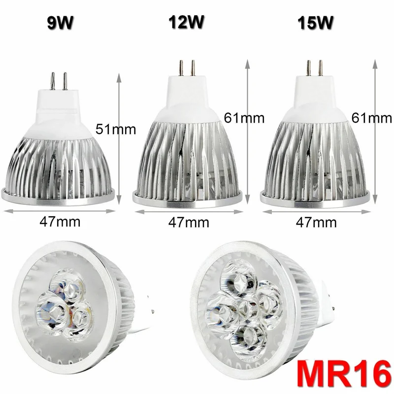 Imagem -04 - Lâmpada Led para Casa Refletor Led Quente Netural Lâmpada Branca Fria Gu10 Mr16 E27 E14 9w 12w 15w 110v 220v 10 Pcs