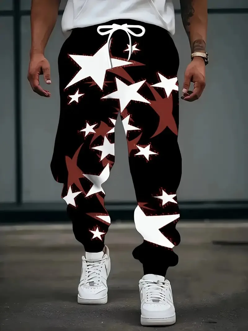 

The new men's trousers for Spring and Autumn 2025 are casual fashionable soft and comfortable with 3D star prints
