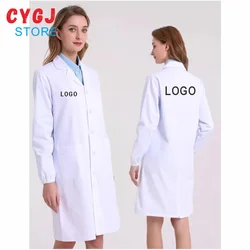 White Medical Coat Unisex Cotton Polyester Scientist Lab Coat Doctor Workwear Uniform Food Coat Laboratory Coat Men Coat