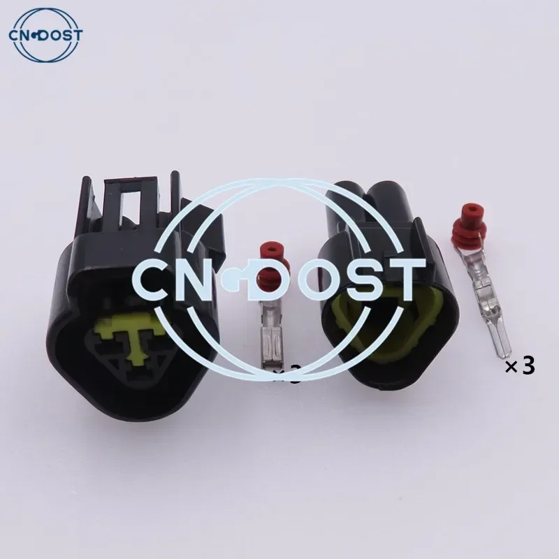 1 Set 3 Pin Electrical Socket Car Waterproof AC Assembly Wire Cable Harness Sealed Housing Connector FW-C-3M-B FW-C-3F-B