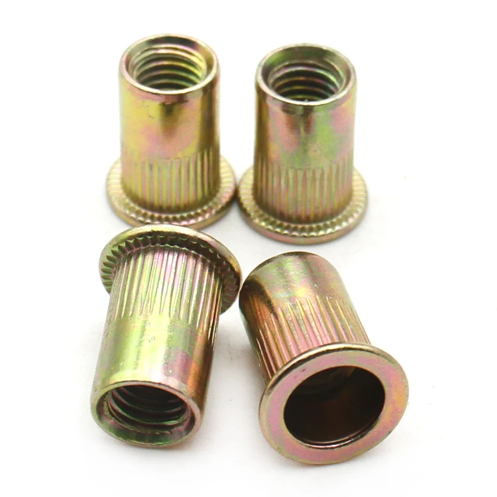 2/5/10/20 قطعة عالية القوة دائم موثوقة مخرش شقة رئيس برشام المكسرات M3 M4 M5 M6 M8 M10 M12 الثقيلة الخيوط إدراج الزنك