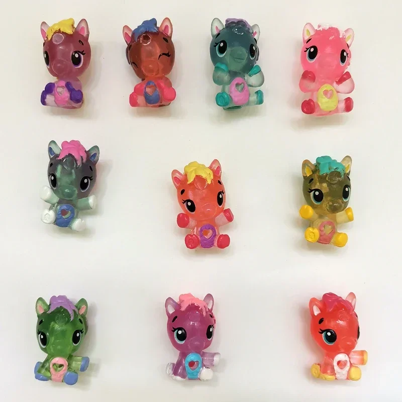 62Pcs Kawaii Cute Hatch Animal Surprise Egg Figure Crystal No Horn Unicorn Model Limited Collect Model Toy Gift For Kid Child