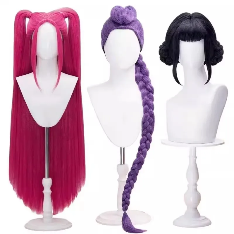 Kpop Rumi Zoey Mira Cosplay Kostium Peruka Biała Skórzana Spódnica Mundurek Halloween Karnawał Party Comic-con Strój do Odgrywania Ról 2025