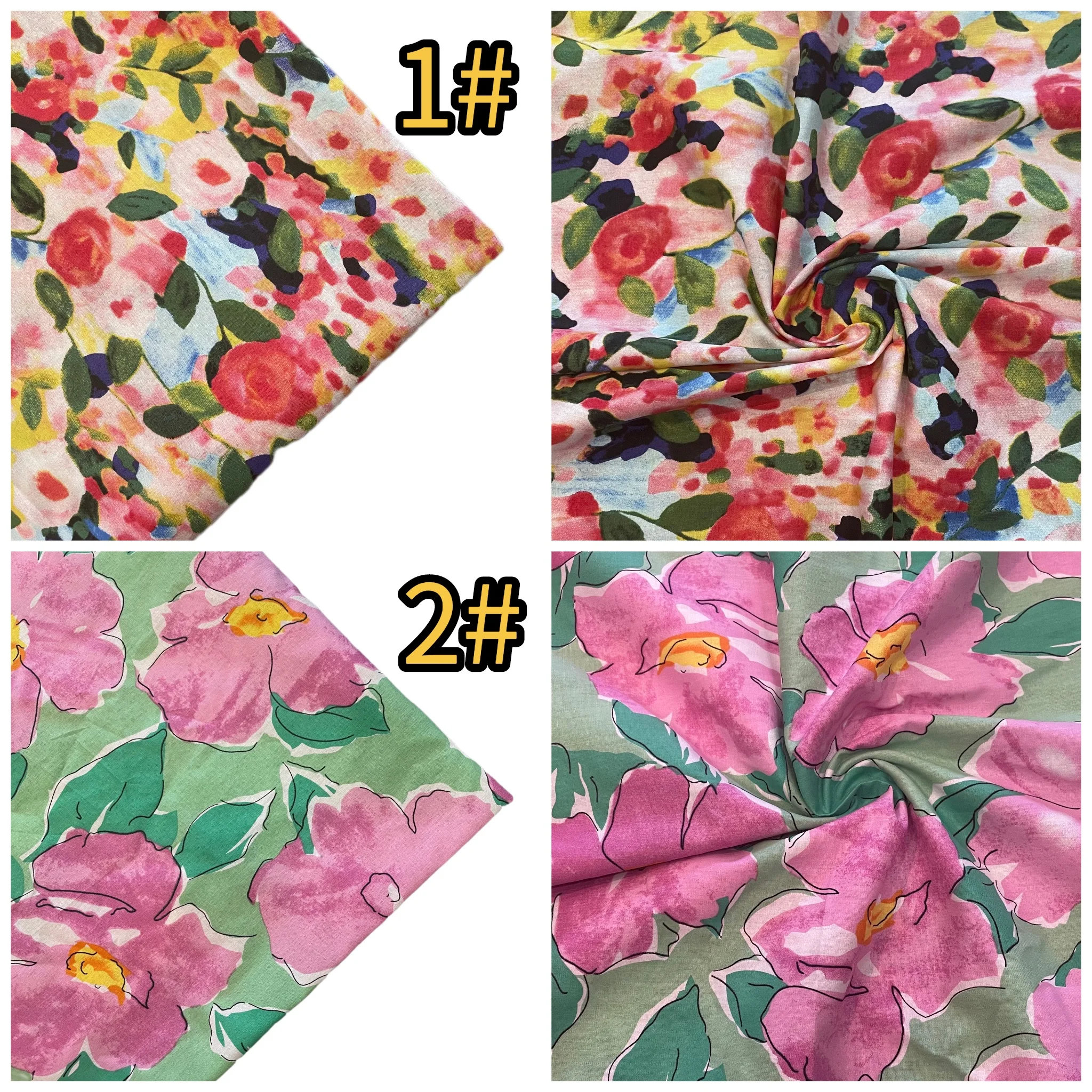 145x50cm neue pastorale Ölgemälde Blume Digitaldruck Stoff, Kinder kleid Cheong sam Tasche Home Wear Stoff – Detail 4