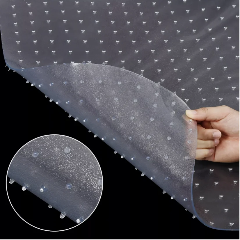 شفافة محدبة مسمار أسفل زلق كرسي متحرك وسادة كرسي مكتب وسادة PVC Ffloor المضادة للانزلاق