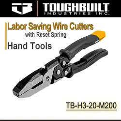 TOUGHBUILT 8-inch Labor-saving Wire Cutters with Reset Spring Hand Tools Multi-Functional Flat Cut Wire Pliers TB-H3-20-M200