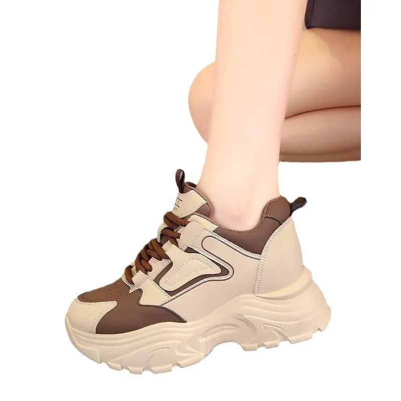 المرأة منصة أحذية رياضية موضة جديدة مصمم موضة في الهواء الطلق الشقق السببية الدانتيل يصل المرأة الدانتيل متابعة احذية الجري Zapatillas Mujer #5