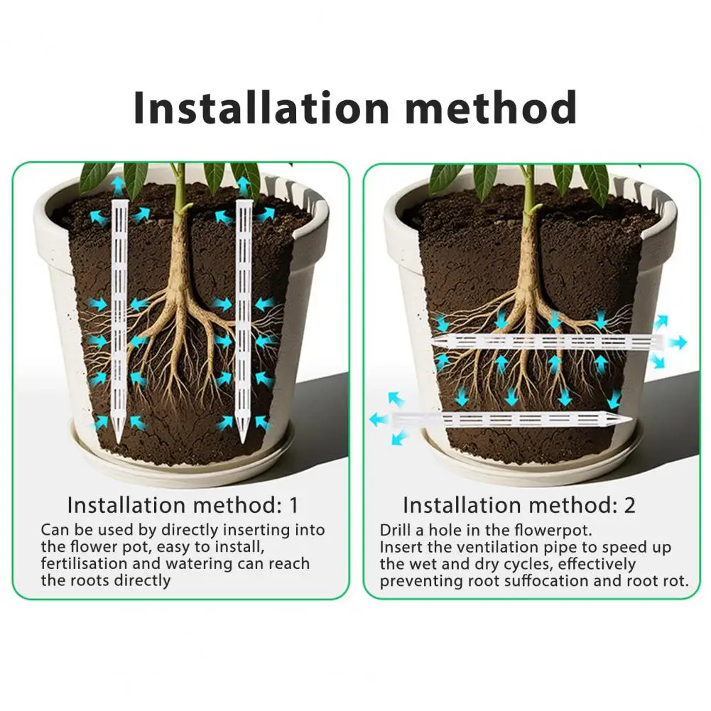 Hydration Flowerpot Tube Plant Aeration Tubes for Flower Pots Rootlet Rot Prevention Inserts Overwatering for Planters