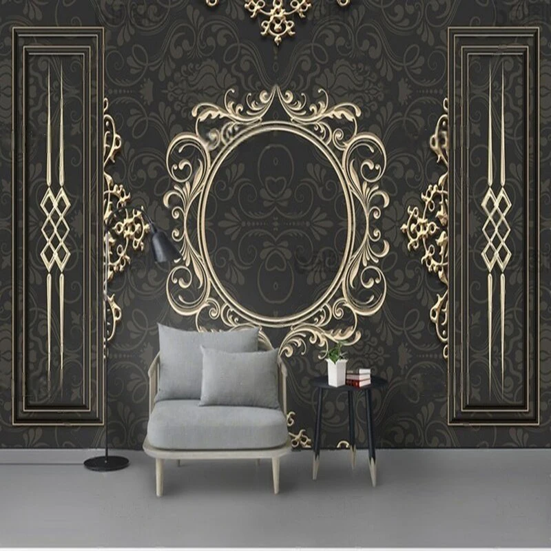 MU9120 Grand European classical metal patterned relief TV home decoration background wall
