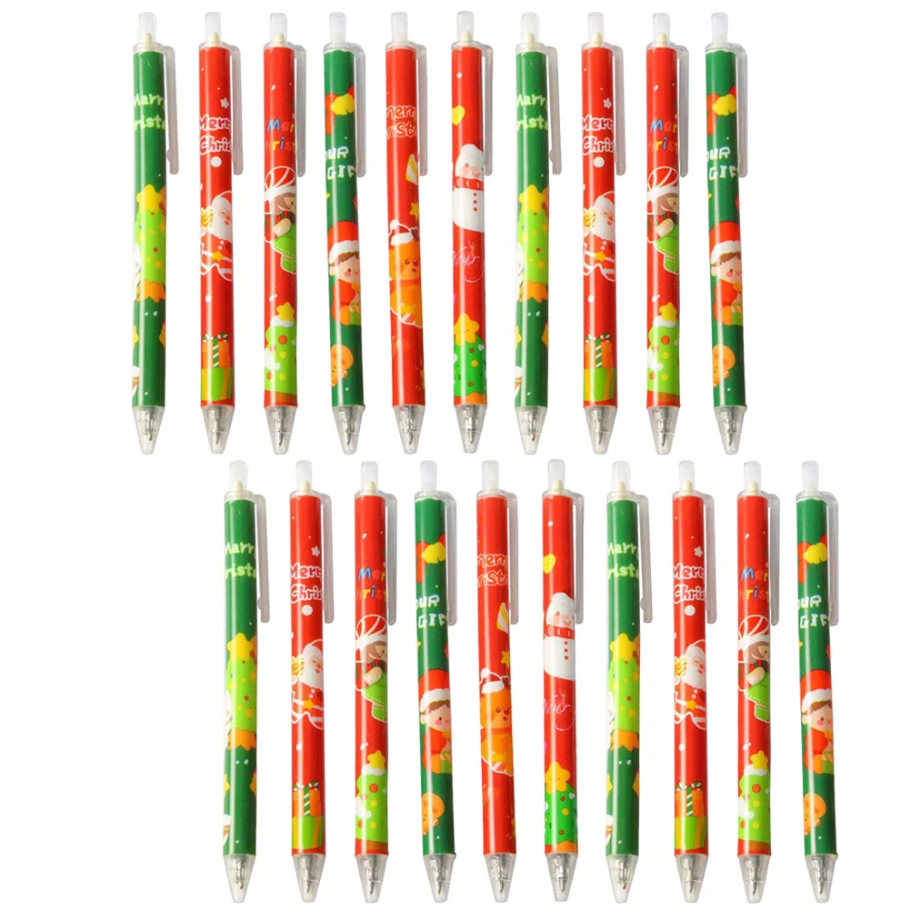 

20 шт. гелевая ручка в рождественском стиле, пластиковые ручки, гладкие ручки для письма для студентов, офисные школьные принадлежности, гелевая ручка, принадлежности для студентов