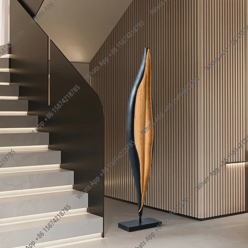 M40 Creative Abstract Wood Carving Craft Hotel Entrance Decoration Floor-to-ceiling Ornaments Store Window Sculpture Artwork