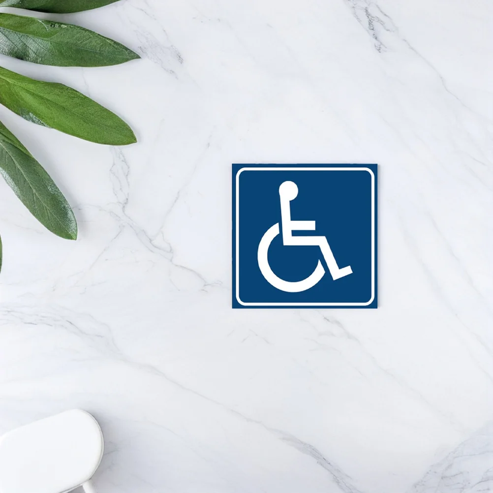 4 pegatinas azules para discapacitados, resistentes al agua, fáciles de aplicar para centros comerciales interiores y exteriores, hospitales, parques, accesibilidad