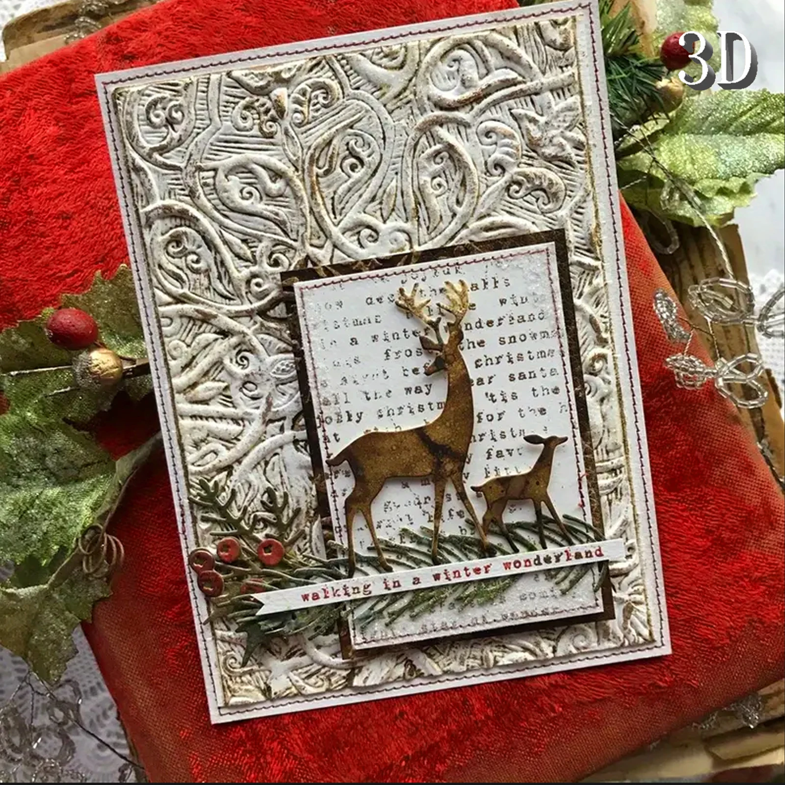 Das Verflechtung der Komplexität und Schönheit: 3D-geprägter Ordner mit Musterkunst, geeignet für Scrapbooking, Kartenherstellung und Heimwerkerarbeiten