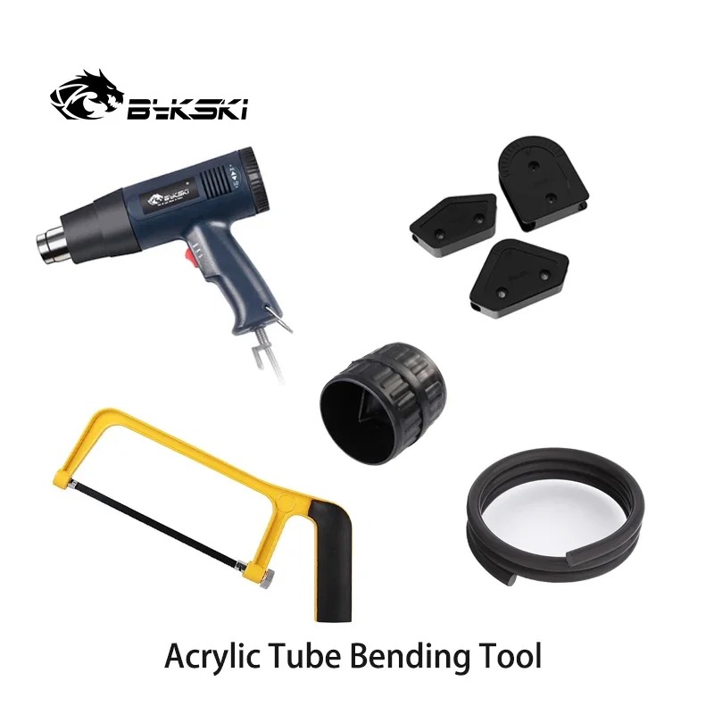 Bykski PC Water Cooling Rigid Pipe Bend Tool Kit For Acrylic + PETG Hard Tube / Heat Gun / Chamfer / Rubber / Strip / Steel Saw