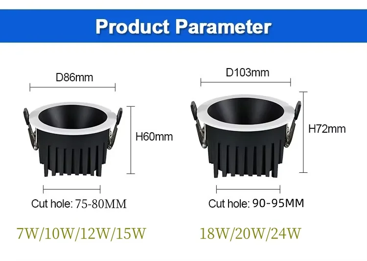 Imagem -04 - Impermeável Led Teto Spot Light Anti Glare Honeycomb Downlight Cozinha Banheiro e wc Beirais Preto e Branco 110v220v Ip65