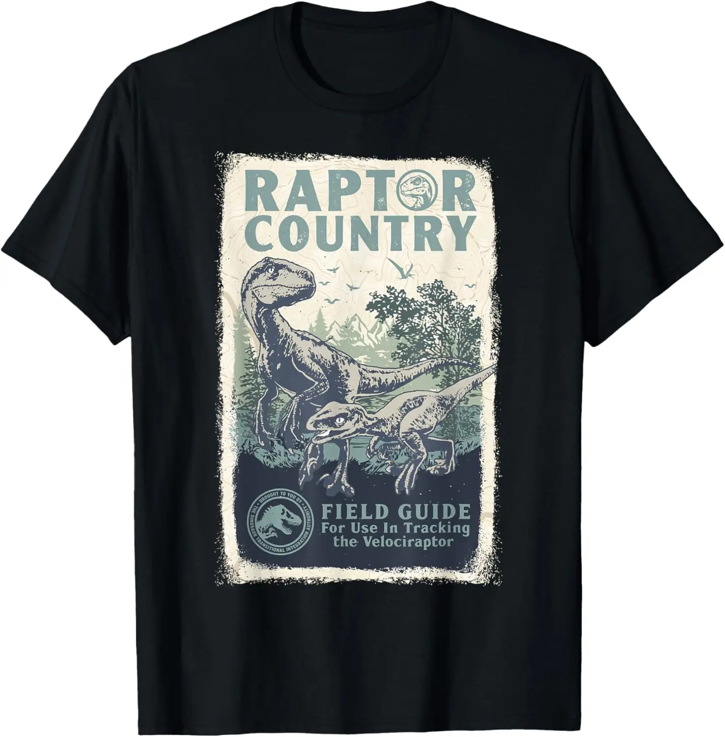 Jurassic World Dominion Velociraptor Raptor Country Poster T-Shirt