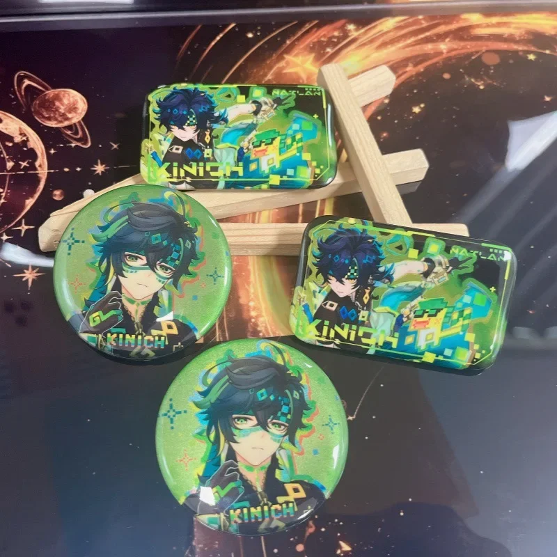 

Значки Genshin Impact Kinich 58 мм или 70x43 мм, круглые и прямоугольные, с персонажами мультфильмов, броши, подарки для фанатов, аксессуары для сумок