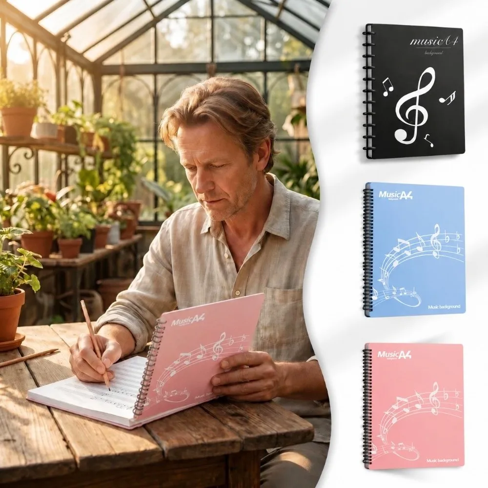 Ideal Gift A4 Music Score Folder Flexible Multi-layer Music Binder Portable Detachable Spiral Music Binder Piano Practice