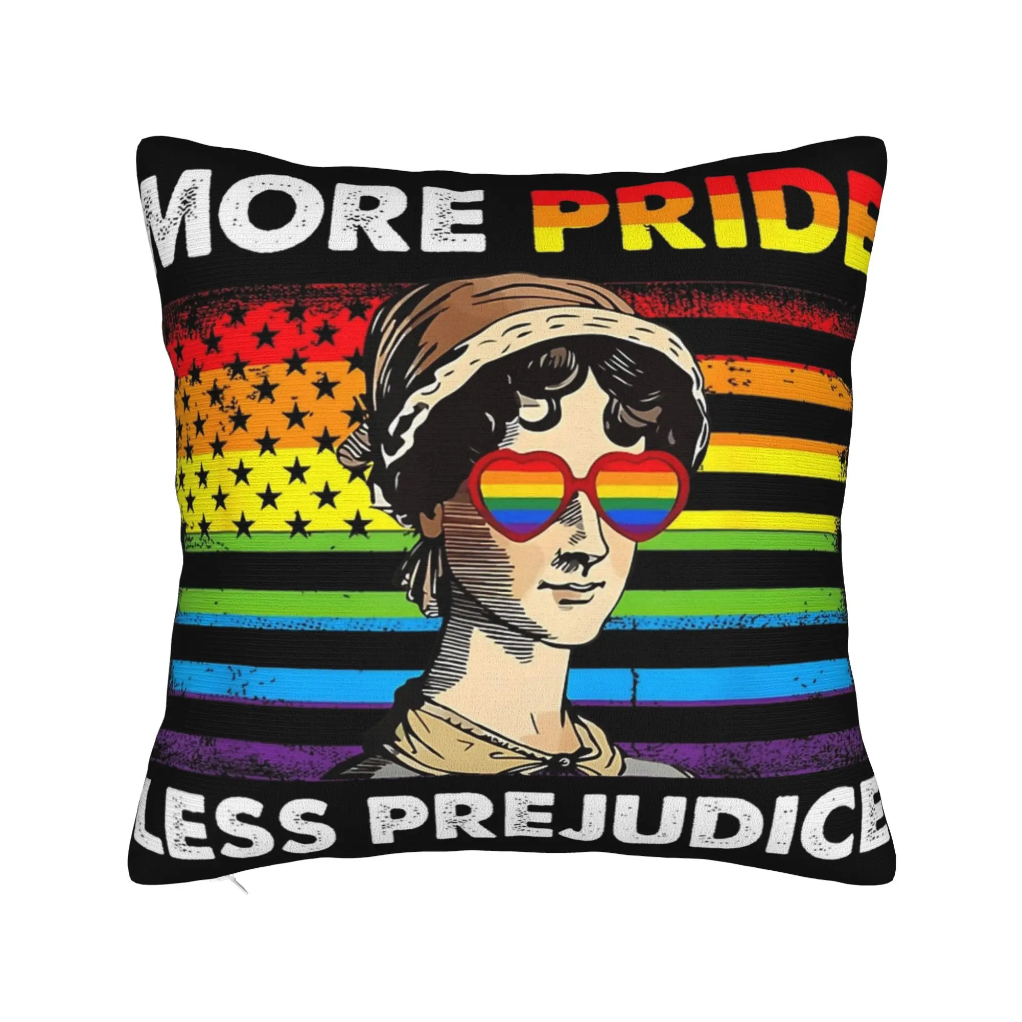 More Pride Less Prejudice  Pillow Covers Merchandise Printed Cushion Cover Gift  Pillow Case Cover Seater Multiple Sizes