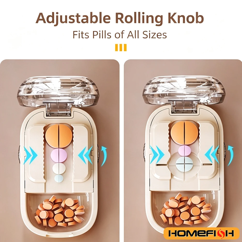 Portable pill splitter, pill divider,and pill cutter that can precisely and evenly split pills into halves,thirds, and quarters image 2