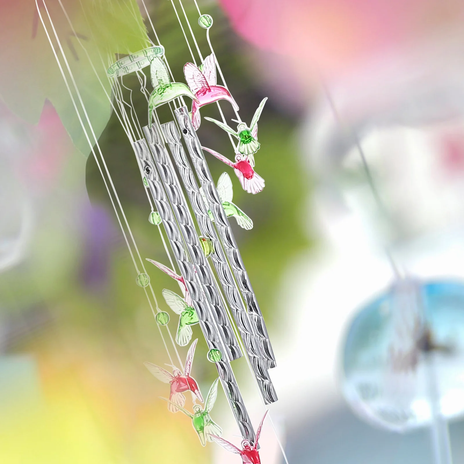 

High Grade Acrylic Bird Statue Wind Chime Creative Garden Decor Outdoor Home Balcony Pendant Wind Chime Garden Decor