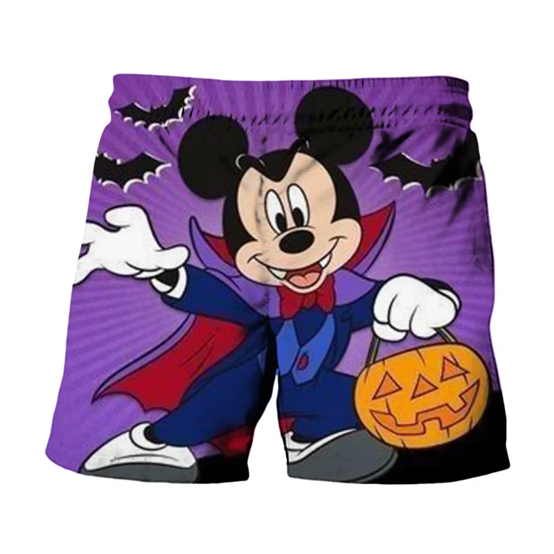 Disney Brand Stitch And Mickey Minnie Print Summer Men\'s Swimwear Beach Club Y2K Halloween Collection Fashion Casual Shorts