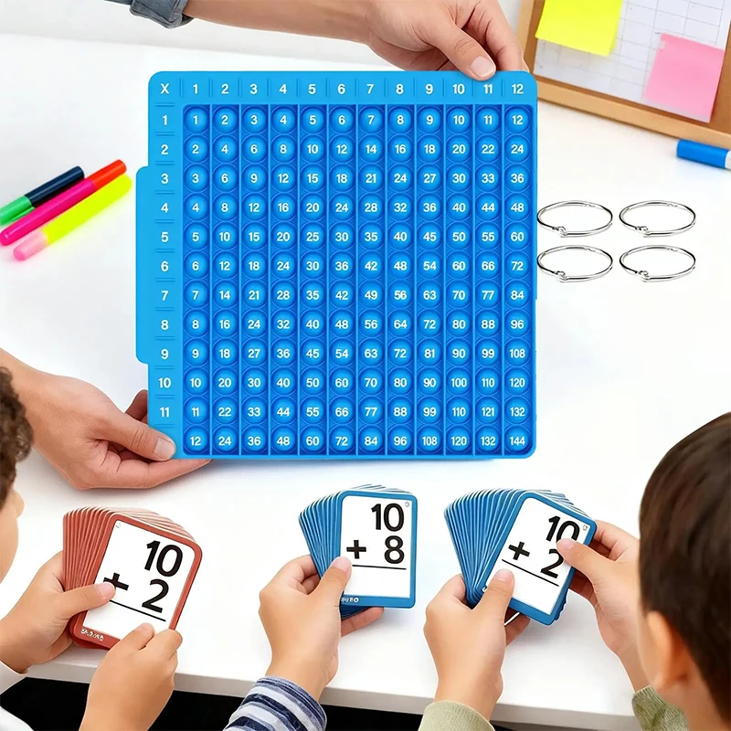 Math Fidget Cards Set Addition Subtraction Multiplication Division Learning Game Educational Fidget For Kids Brain Development