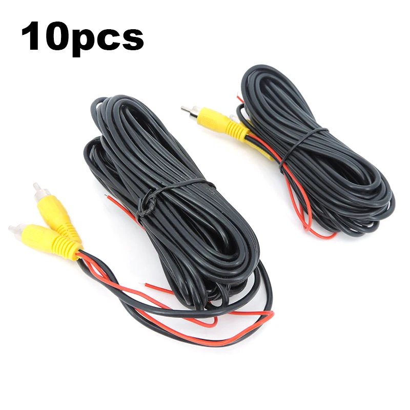 10pc 6/10/15M RCA Video Cable For Car Rear View Reverse Camera AV Extension Wire Adapter For Backup Car Multimedia Monitor E1
