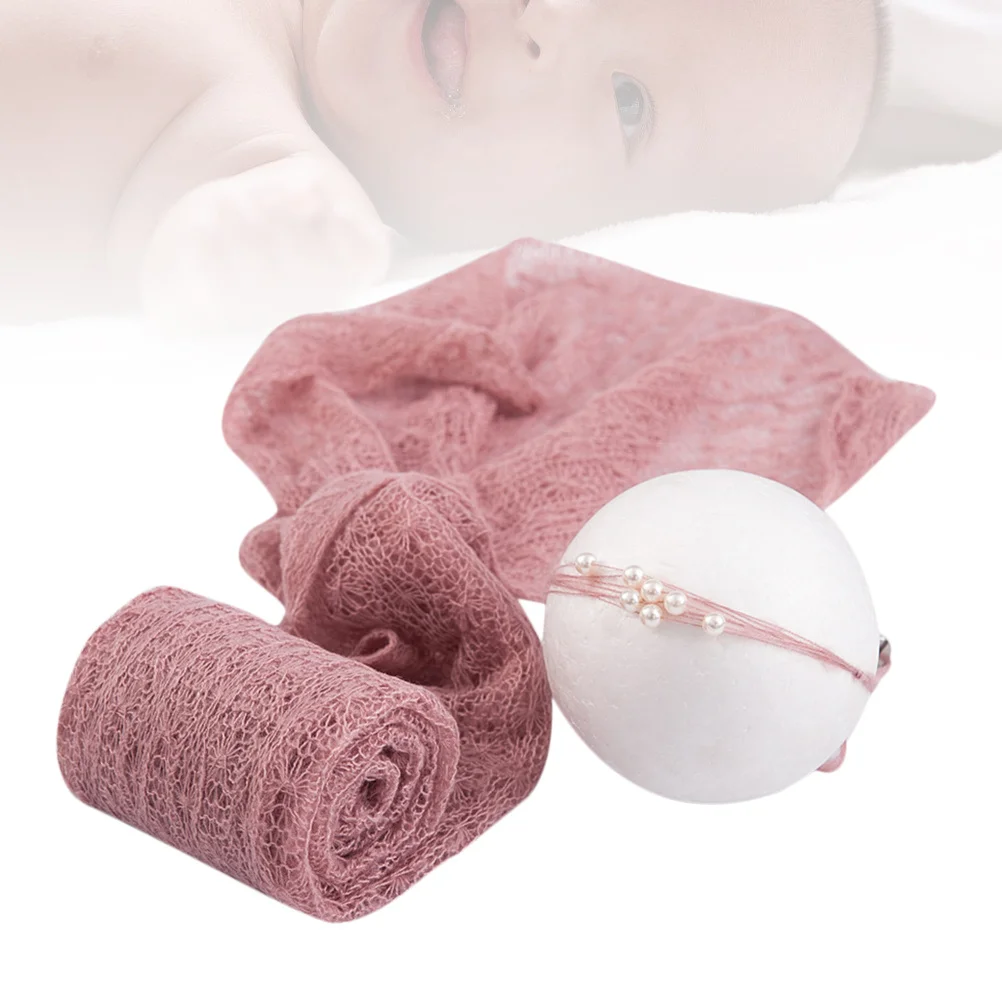 مجموعة ملفوفة للأطفال من الموهير لحديثي الولادة دعائم صور للتصوير الفوتوغرافي وإكسسوارات أزياء ناعمة ومريحة ملفوفة للأطفال الرضع #4