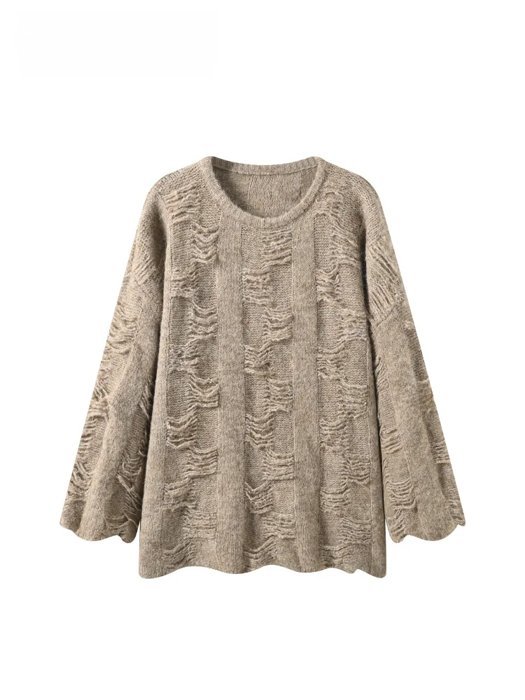 

Женский трикотажный топ Cara CLUB больших размеров с круглым вырезом и длинными рукавами, повседневный, скрывающий недостатки фигуры, стройнящий, весенняя мода