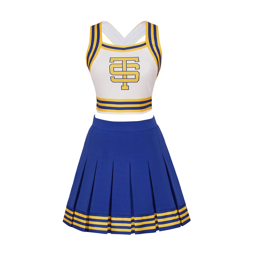 Taylor Cheerleader Cosplay Costume Dress Set Women Girls Swift Cosplay High School Cheerleading Crop Top Skirt Set For Halloween