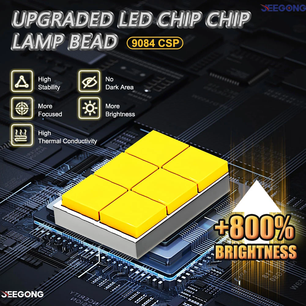 

Комплект из 2 светодиодных ламп H7/H4 для фар автомобиля, Canbus, 1000 Вт, турбо-светодиодные мини-фары, беспроводные, с вентилятором, 6000K, 12В