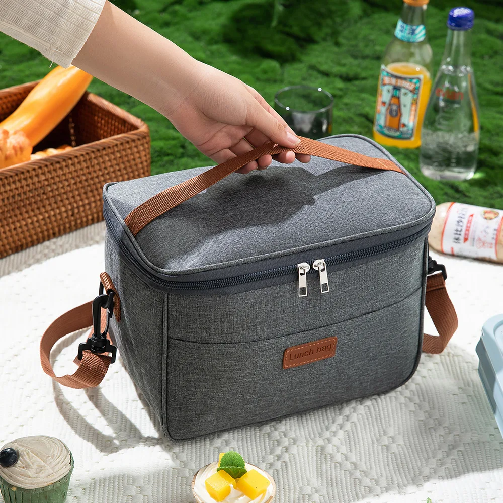 Fresh-keeping Ice Packs Lunch Bag, Large-capacity Picnic Meal Packs, Insulated Bags, and Crossbody Outdoor Insulated Lunch Bag