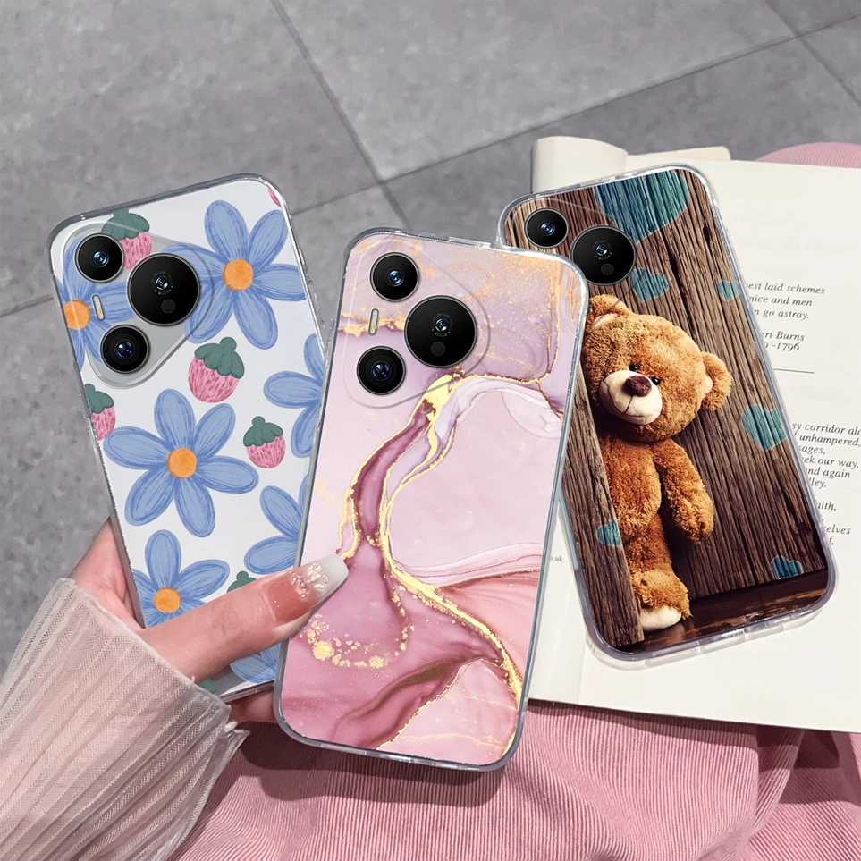 For Huawei Pura 70 70 Pro 70Ultra Case Panda Silicone Soft TPU Clear Durable Cover For Pura70 Ultra Funda Pura70Pro Coque Carcas