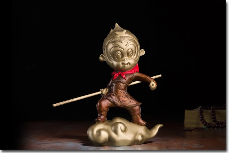 Global Limited Edition TOP art Collection business talisman God of War WuKong 3D brass HOME OFFICE Company WORK