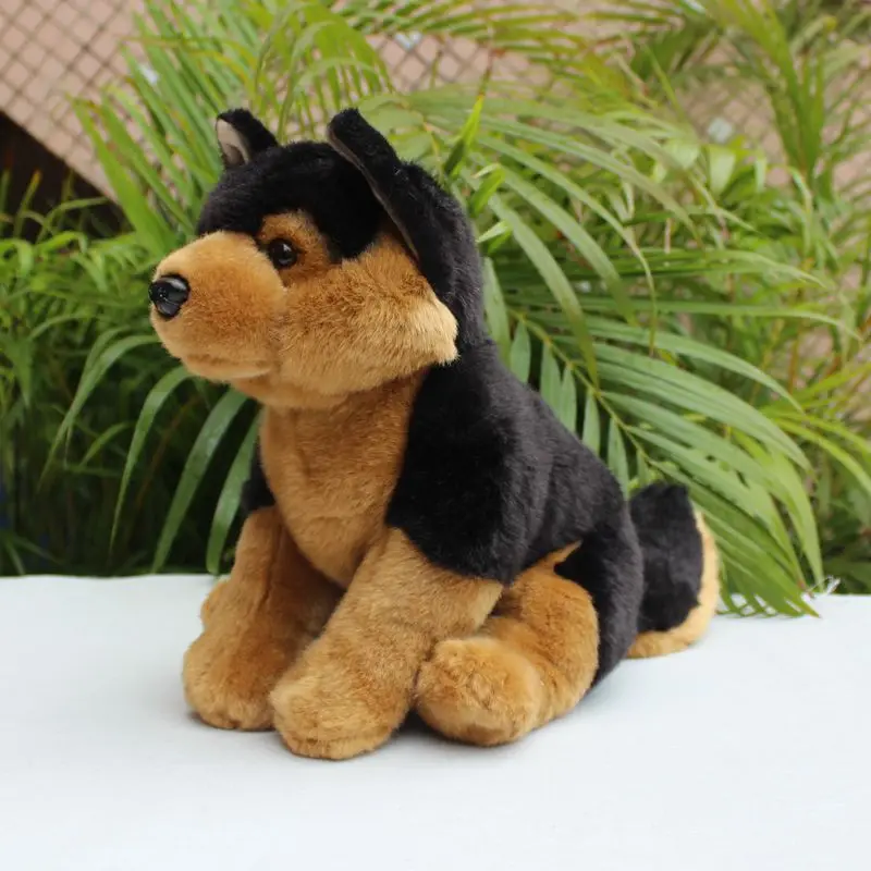 

German Shepherd Police Dog High Fidelity Cute Plushie Wolfhound Plush Toys Lifelike Animals Simulation Stuffed Doll Kawai Toy