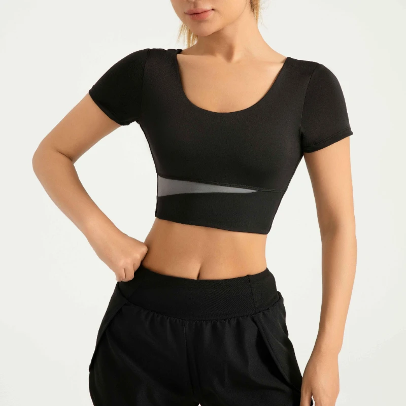 

Спортивный комплект MIML для женщин: топ-бра и шорты для йоги и фитнеса, цветные, с коротким рукавом, 2026