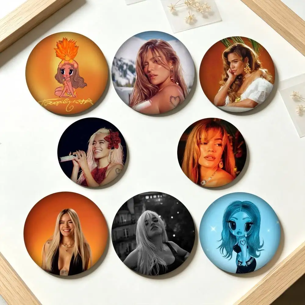 K-Karol G Pop Singer 25mm 32mm 44mm 58mm 75mm Brooches Badges Pins for Accessories Gift