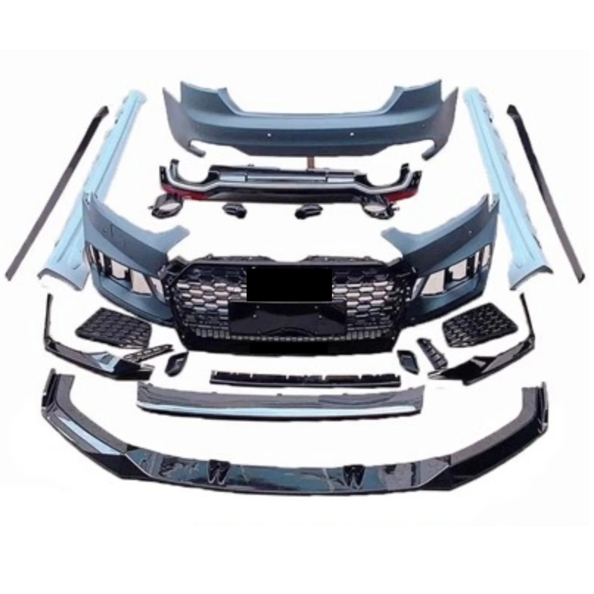 Front Rear Bumper Grille Side Skirt Tail Throat for Audi A5 S5 17-19 Rear Lip Net with ACC Convert RS5 Kit Car Accessories