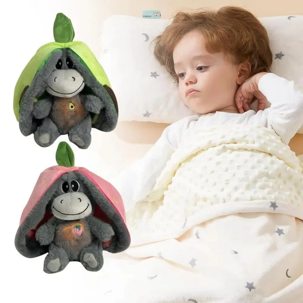 

Creative 12.6inch Luminous Breathing Doll with Motion Lights Plush Baby Sleeping Toys Soft Donkey Breathing Stuffed Doll Kids