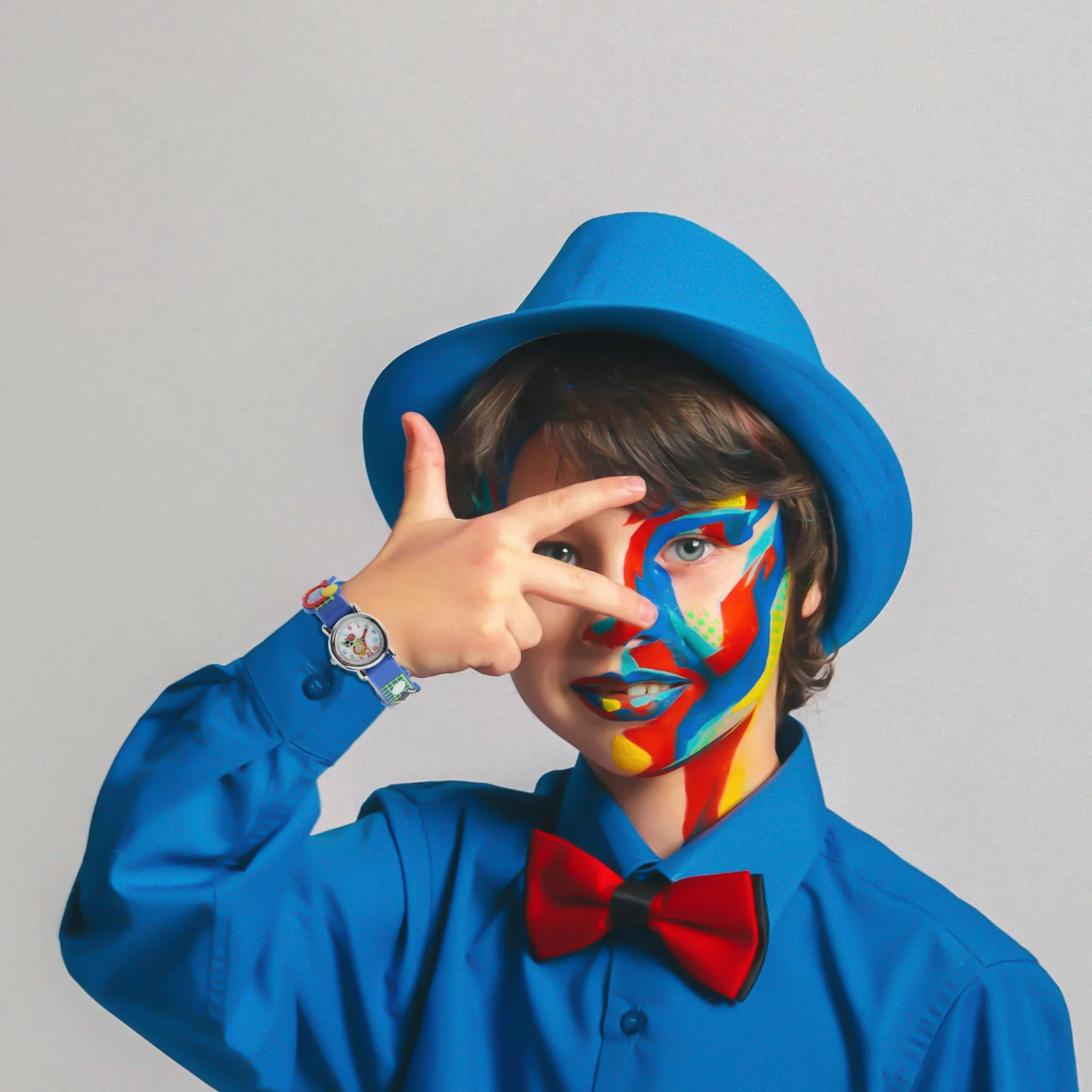 ساعة كوارتز ثلاثية الأبعاد على طراز مضرب تنس وحزام مريح وإبزيم متين للأطفال هدية عيد الميلاد وعيد الميلاد #1