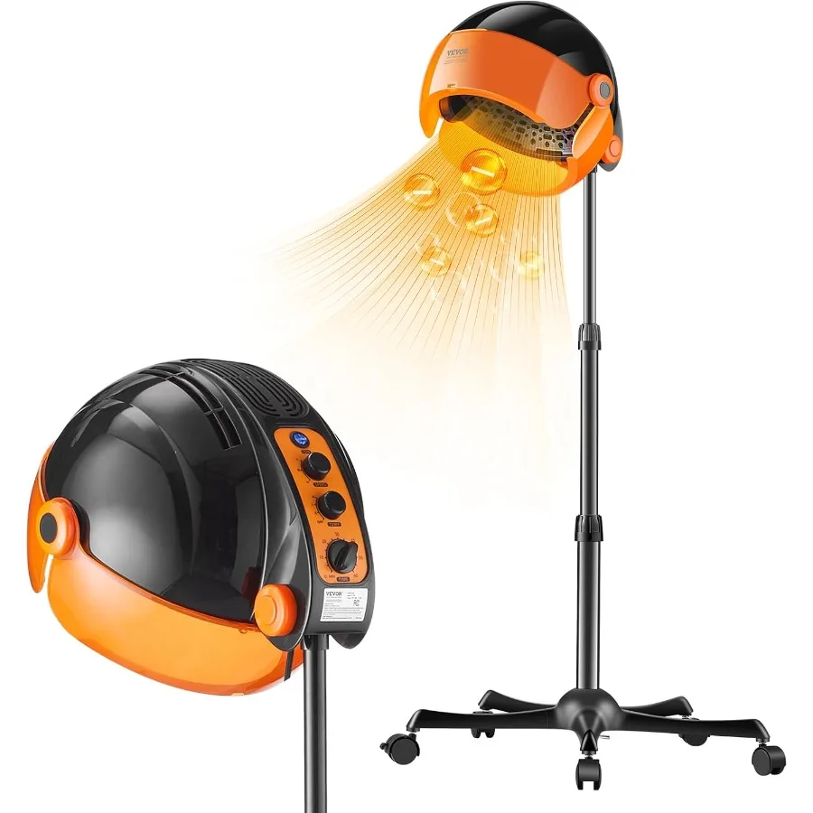 

Ionic Hooded Hair Dryer with Variable Speed Temperature Adjustment 1875W Sit Under Hair Dryer with Timer for Beauty Salon Home