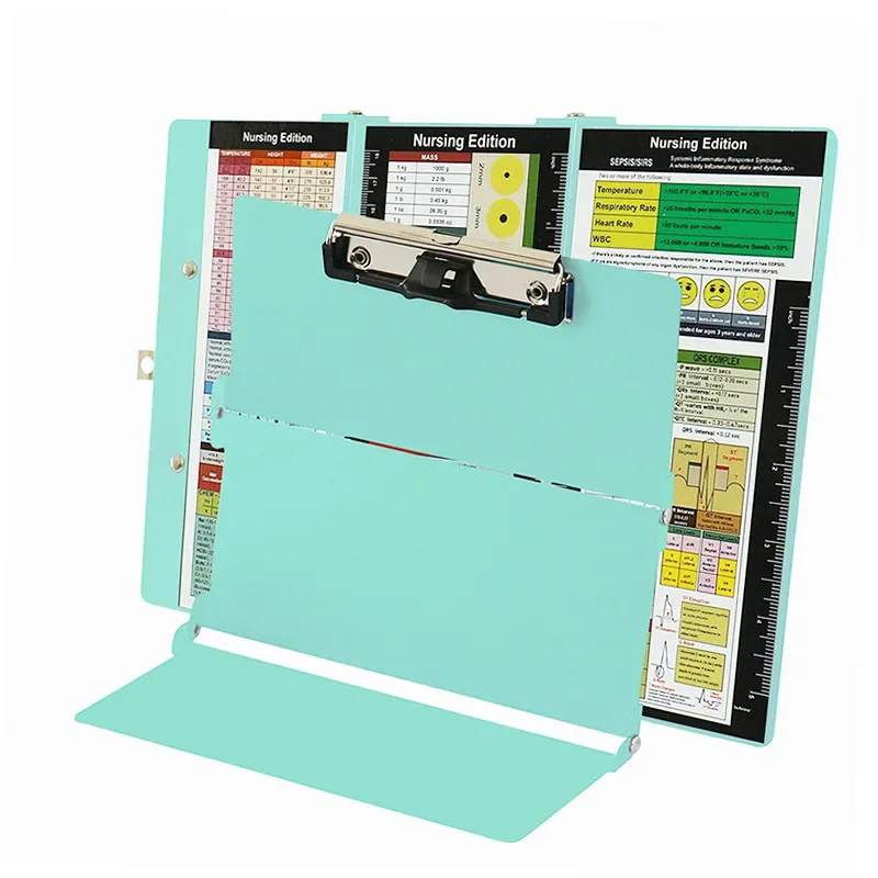 A4 Foldable Aluminum Alloy Medical Clipboard Multifunctional Medical Record Folding File Folder Office Writing Containing Board