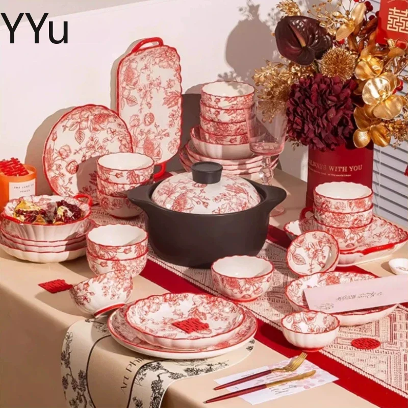 Aesthetic Unique Dinner Set Design Friendly Modern Italian Designer Dinnerware Sets Luxury Kitchen Bajilla Ceramica Dinnerware