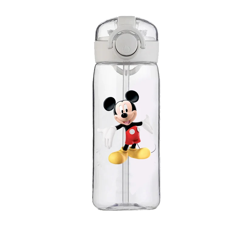 400ML Cartoon Disney Straw Plastic Cup Large Capacity Couple Student Cute Simple Portable Minnie Mickey Easy Cup Birthday Gift