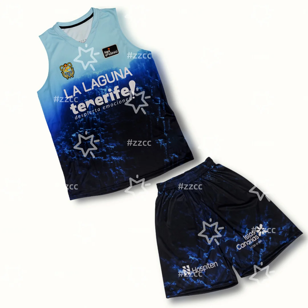 25-26 La Laguna Tenerife Home Basketball Jersey Training kit Men's shorts Summer Sports Men's T-Shirt Kid's Clothing Tee Woman