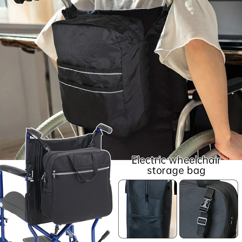 Wheelchair Mobility Scooter Shopping Bag Disabled Aid Carry Bag Waterproof Wheelchair Backpack Pouches Multifunction Storage Bag