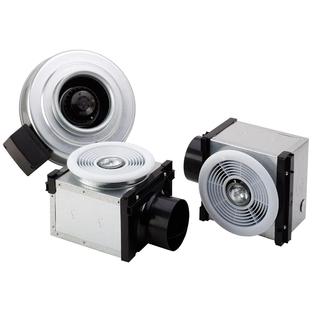 Kipas Mandi Dual Grille 270 CFM dengan Lampu LED 10W, Kompatibilitas Saluran 4 dan 6 Inci, Sistem Ventilasi Efisiensi Tinggi