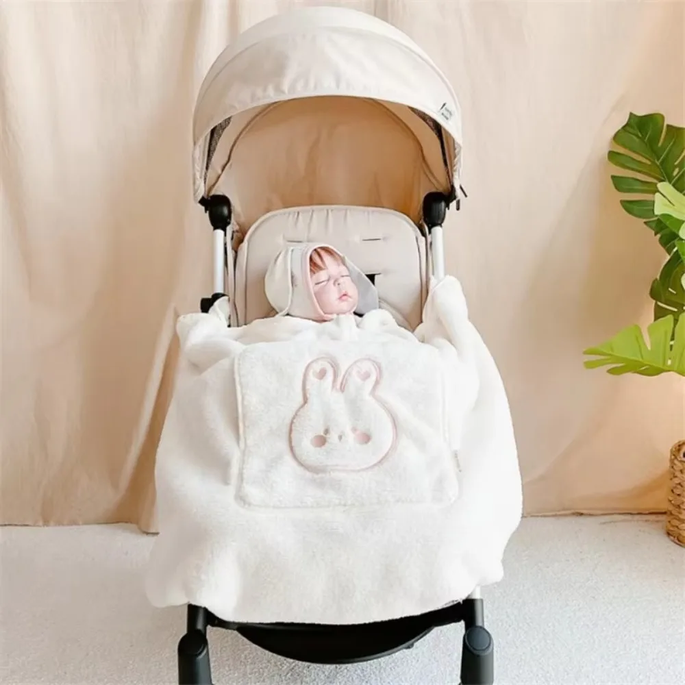 Winter Fleece Baby Blanket Thicken Warm Baby Towels Stroller Blankets Bedding Baby Stuff Soft Cloak Cart Cover Blanket Infants